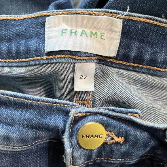 $168 FRAME Le Sylvie Slender Straight Ankle Jeans Cropped Size 27 - Picture 3 of 9